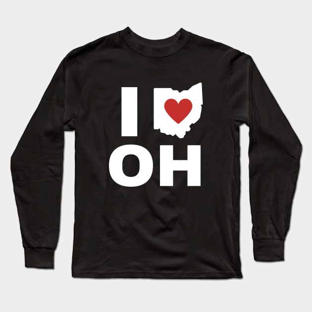 I Love Ohio Long Sleeve T-Shirt by Delta V Art